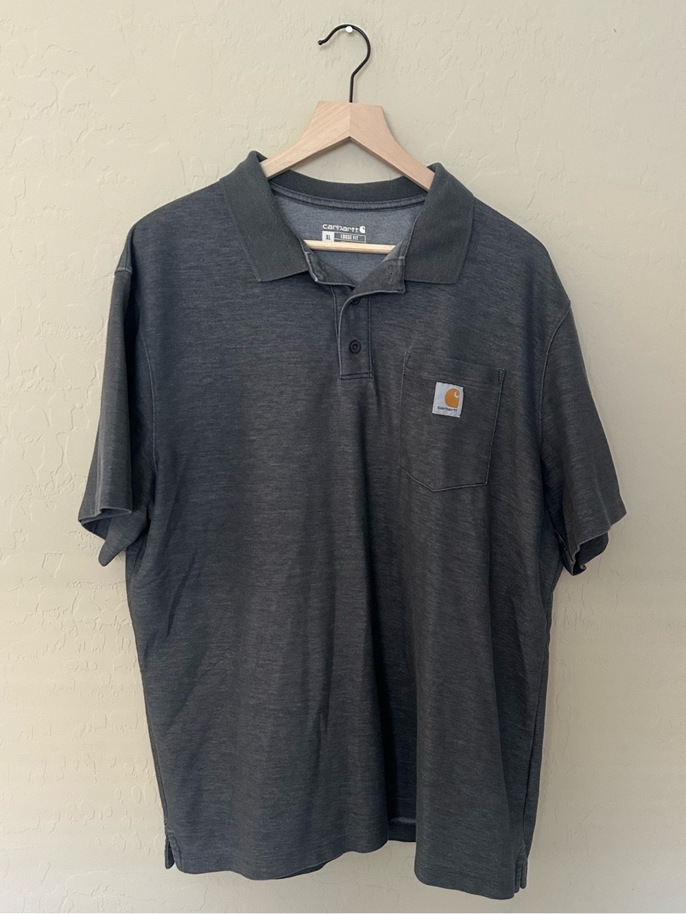 Carhartt Men's Dark Gray Pocket Polo Shirt XL